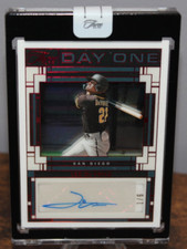 Leo De Vries 2024 Panini Three & Two FOTL Day One Red Auto 1/6 Padres