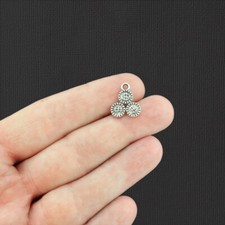 15 Casino Chips Antique Silver Tone Charms - SC3737