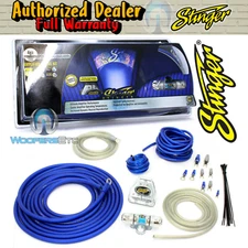STINGER SHK341 100% OFC COPPER 4 GAUGE 8AWG DUAL WIRE CABLE AMPLIFIER WIRING KIT