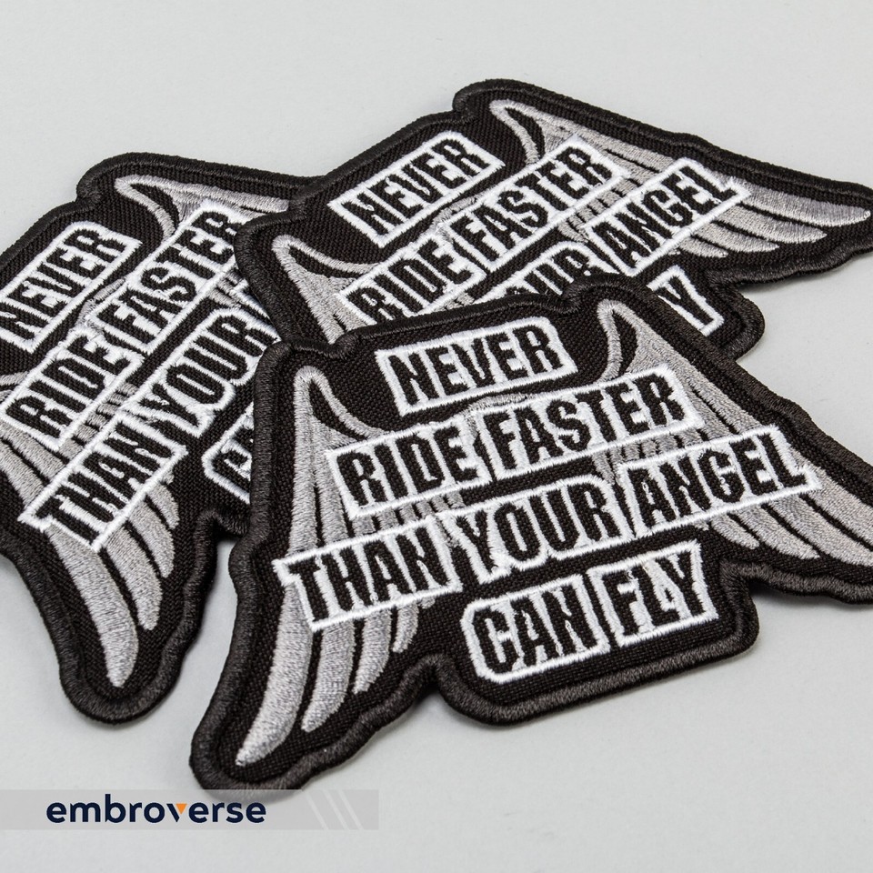 Men's Biker T-Shirt - 'Never Ride Faster Than Your Angel Can Fly' Design, Multiple Sizes - View #8