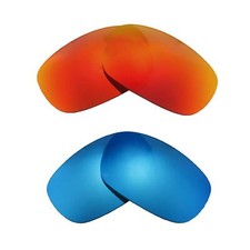 Walleva Two Pairs Polarized Lenses For Maui Jim Stingray - Fire Red  Ice Blue