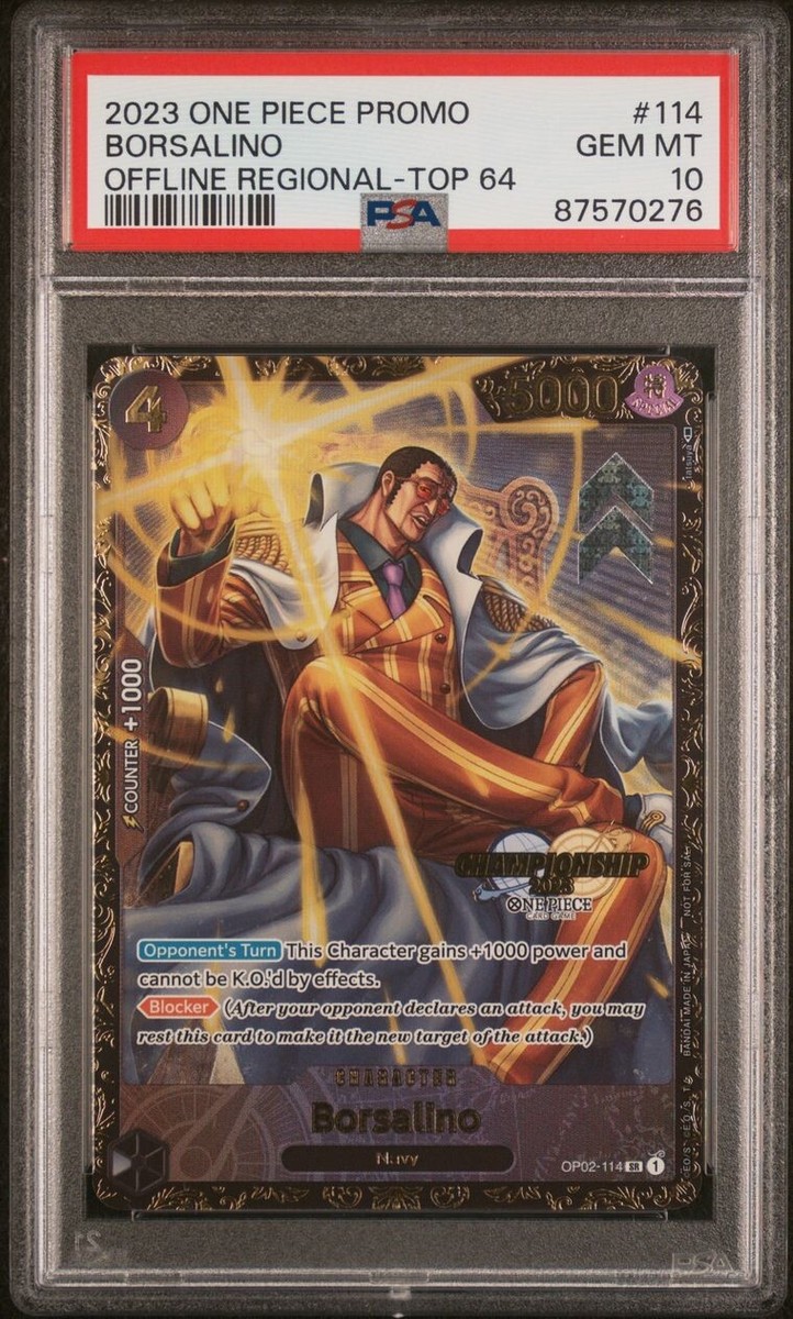 One Piece Borsalino #OP02-114 Offline Regional Top 64 English PSA