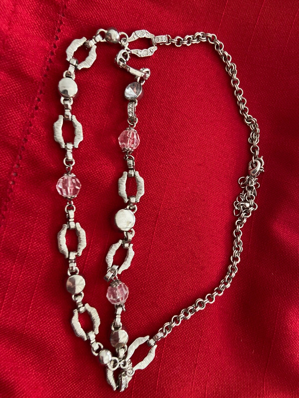 Signed AVON Silver Plated 2 Layer Rhinestone Chok… - image 9