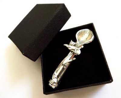 Jugendstil Sterling Silber Katze Posy Blumenhalter Anstecknadel Vase Brosche Tussy Mussy