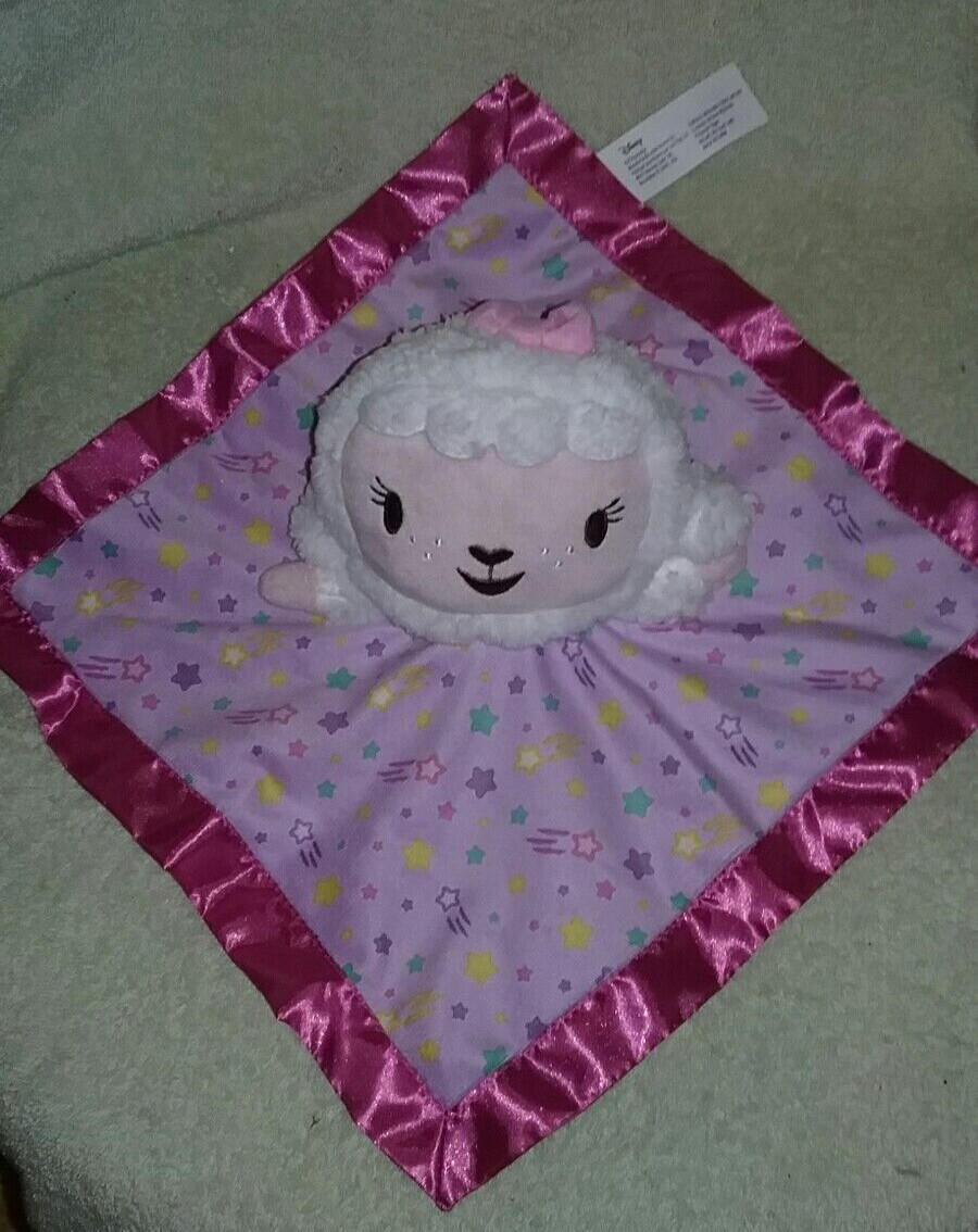 Disney Jr Doc McStuffin LAMB Sheep Lovey Security Blanket Plush Just Play Rattle