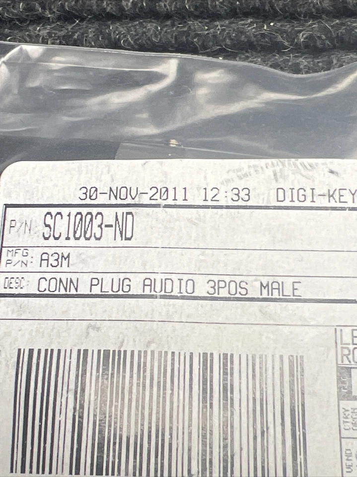 Nuevo Lote de 3 Enchufes Macho Conector de Audio Switchcraft de 3 Pines SC1003-ND Foto 2 de 4