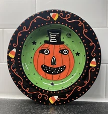 Bethany Lowe Designs Halloween Hand Painted Sharon Bloom Ceramic Soup Bowl Jack