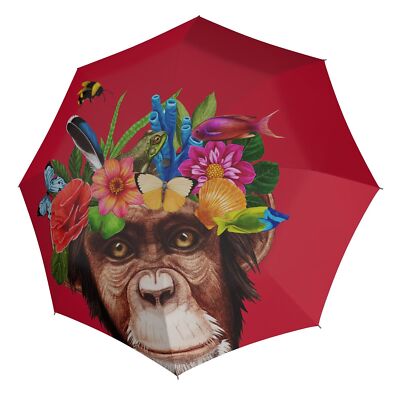 doppler Modern.Art Magic Mini Regenschirm Flower Monkey rot Motiv