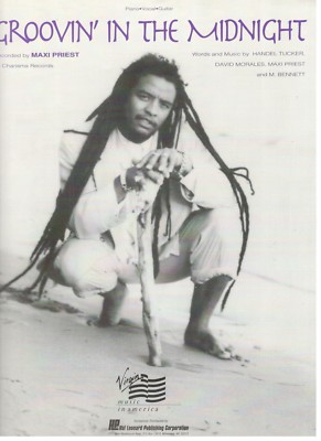 MAXI PRIEST ''GROOVIN' IN THE MIDNIGHT'' SHEET MUSIC-PIANO/VOCAL/GUITAR-RARE-NEW!!