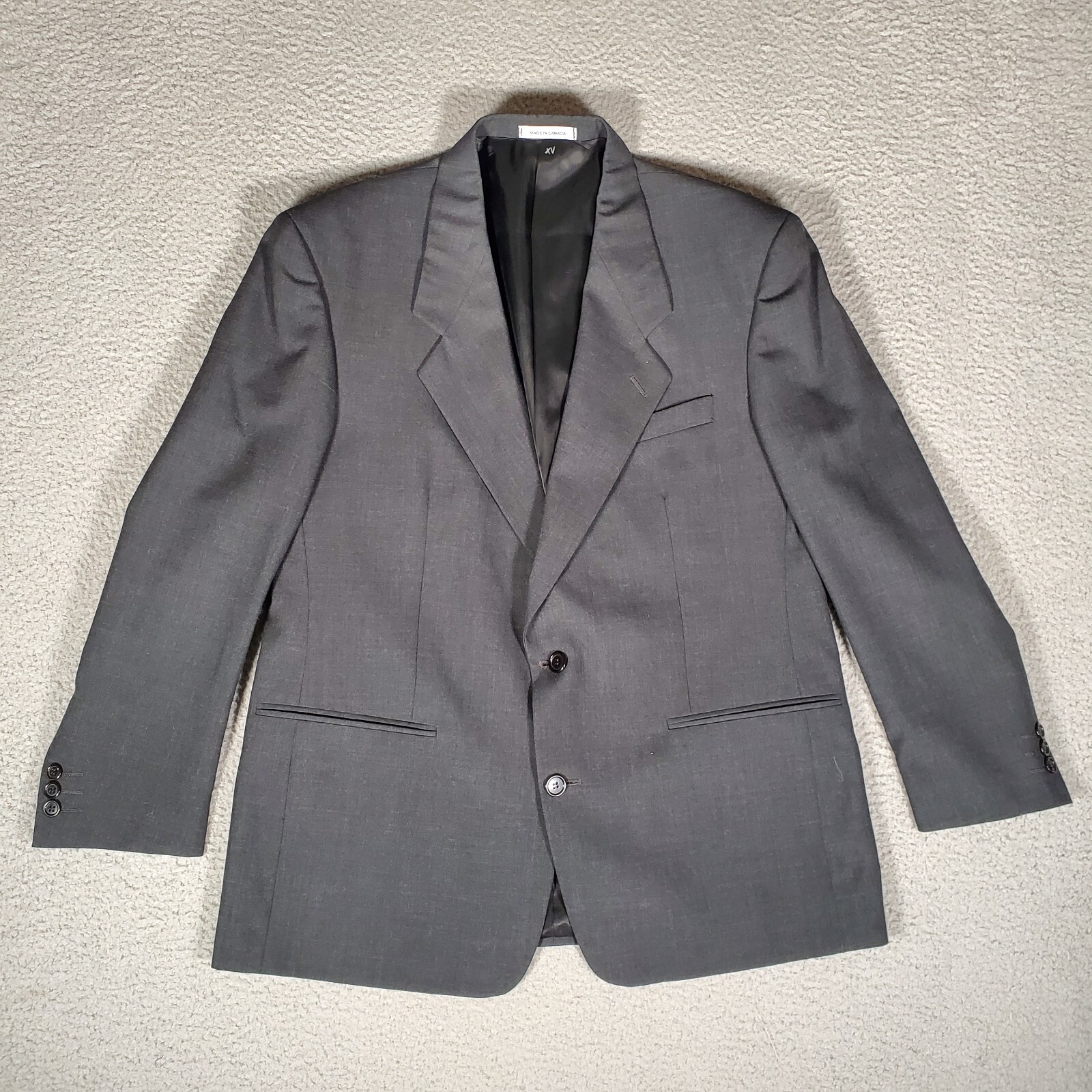 Cappotto sportivo vintage Yves Saint Laurent Blazer 44 R uomo YSL grigio lana senza sfiato anni '80