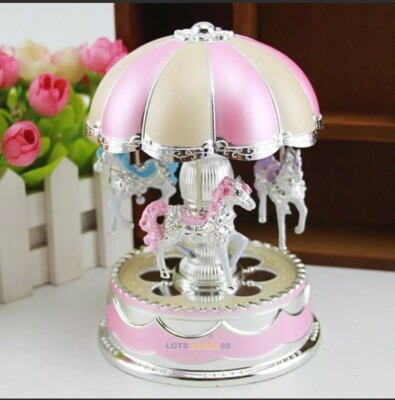Horse Carousel light up Music Box Kids Toys Led New