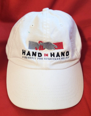 HAND IN HAND Baseball Cap, White, 1 Size, Buckle, Benefit For Hurricane Relief