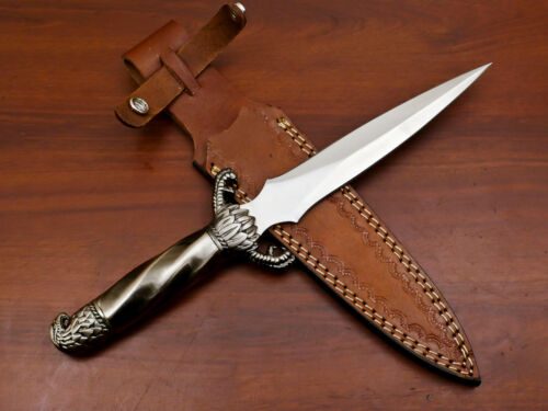 Rody Stan CUSTOM HAND MADE D2 BLADE 12" DAGGER - PEWTER HANDLE/EAGLE HEAD - Picture 1 of 9