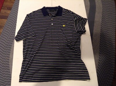 Masters Augusta Amen Corner Navy/Green Puma Cotton 60 s Two Ply Polo SZ XL