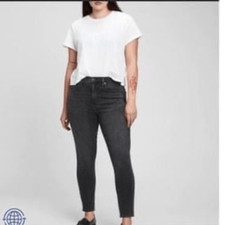 NWT GAP High Rise True Skinny Black Jeans 16/33R
