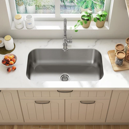 Sinber 30" Undermount Single Bowl 304 Stainless Steel Kitchen Sink