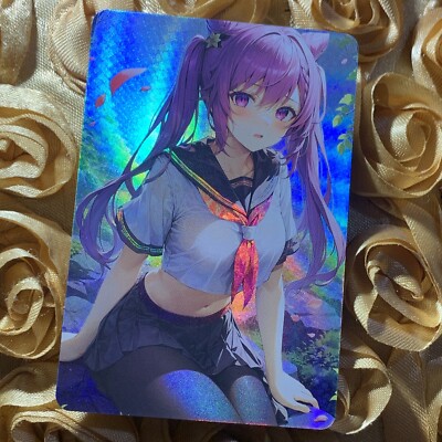 Keqing Genshin Impact Paradise Anime ACG Doujin Waifu Holo Card Petals