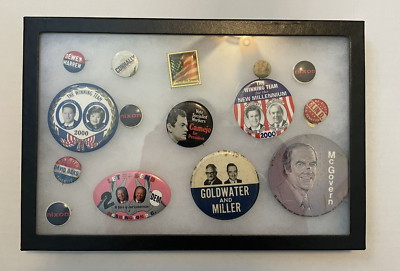 Collection of Presential Candidates & other Election Pins with Display Box