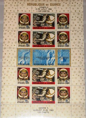 GUINEA 1965 Block 12 A 387a ovp American Achievements in Space Weltraum NASA MNH