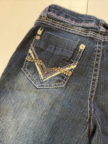Z Cavaricci Girls Size 16 Blue Distressed Dark Wash Denim Long Shorts - Picture 12 of 12