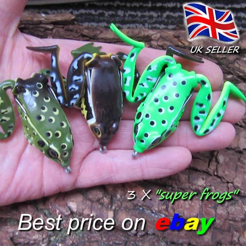 3 x CRAZY LEG Frog Fishing Lures Savage Pike Perch Trout Surface Floating Baits - Picture 10 of 14