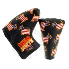 US Flag Dancing Scottie Dog Golf Head Cover for Blade & Midsize Mallet Putter