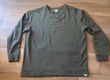 Orvis Men's Sweatshirt Sweater Size Small Maroon Dark Green Fleece Lined Casual