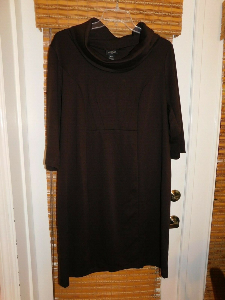 Lane Bryant Women's Dress Knee Length 3/4 Sleeve Brown Dress w/ Belt 18/20W  NWT