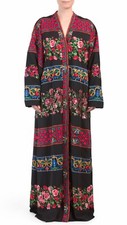 100% Authentic DOLCE & GABBANA Sequin Floral Printed Kimono Long Dress