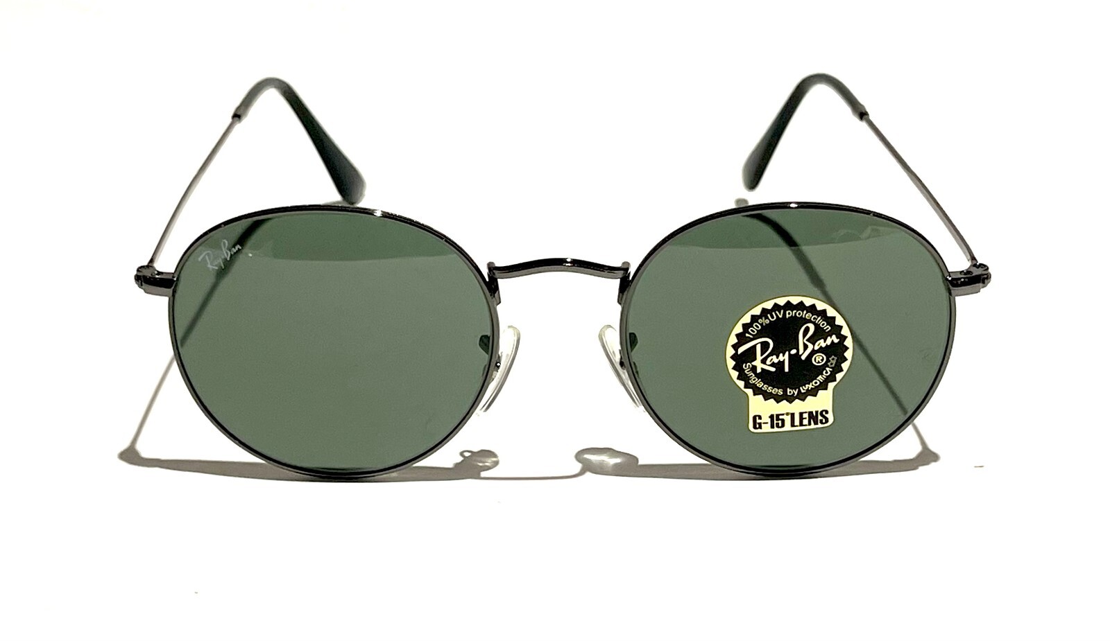 Ray-Ban Round Metal RB3447 029 Classic Green G-15 Lenses Gunmetal Frame 50mm