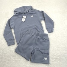 New Balance Boys Size 5/6 Blue 2PC Athletic Hoodie Short Set NWT