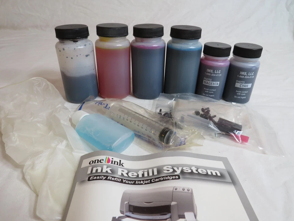 One Ink ink refill system model #04087 Black and Color Inkjet refill bottles kit - Image 3 of 4