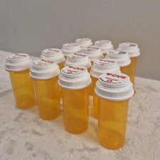 Lot of 13 Empty Plastic CVS Rx Pill Prescription Medicine Bottles For Crafts