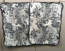 2 Toile Pillow Shams Black Ivory Cottage Fren...