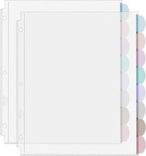 Mr. Pen- Clear Sheet Protectors with Tabs, 8 Tabs, 2 Sets, Clear Plastic Divider