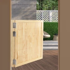 Partition Door Wood Modern Single-Doors Leaf w/ Doorpost & 3 Hinges for Entrance
