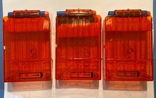 SET Of THREE Nerf 6 Round Dart Clip Ammo Magazine Cartridges