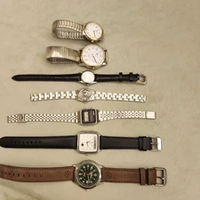 7 Working Watches Lot – Seiko, Casio, Citizen, Timex – Mixed Condition, No Boxes