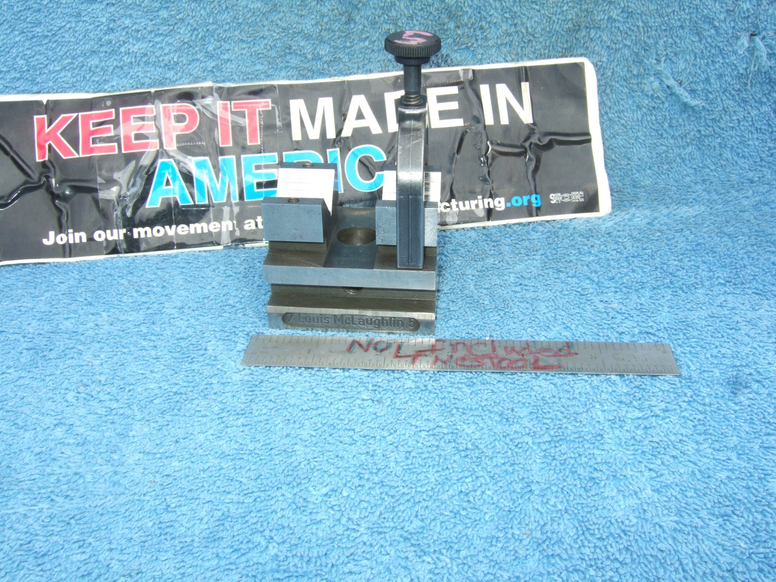 V BLOCK W/HARIG #1CLAMP USED TOOLMAKER MACHINIST MADE CLEAN VINTAGE OLD TOOLING