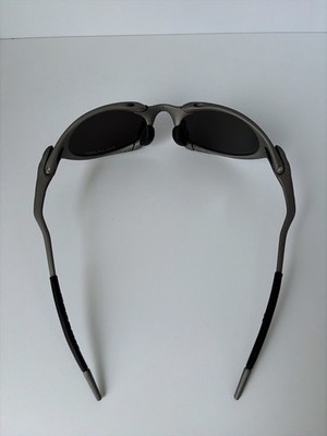 Oakley Romeo X Metal Polarized Sunglasses Matte Gray Frame/Blue