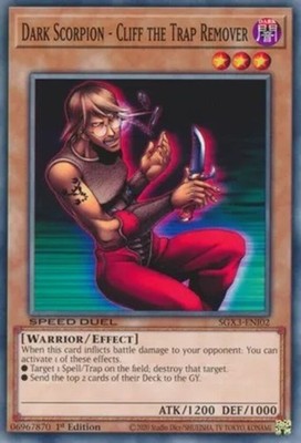 Dark Scorpion - Cliff the Trap Remover - SGX3-ENI02 - Common - 1st Edition Near 