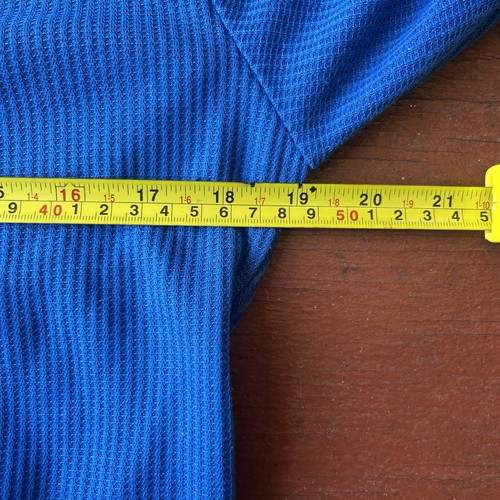 Women’s Thermal Waffle Knit Long Sleeve Shirt Blue Size Medium - Bild 5 von 6