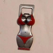 Florida Bikini Handheld Bottle Opener Magnet With Bodacious Details