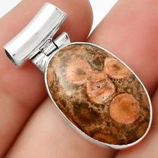 Natural Poppy Jasper 925 Sterling Silver Pendant Jewelry P-1621
