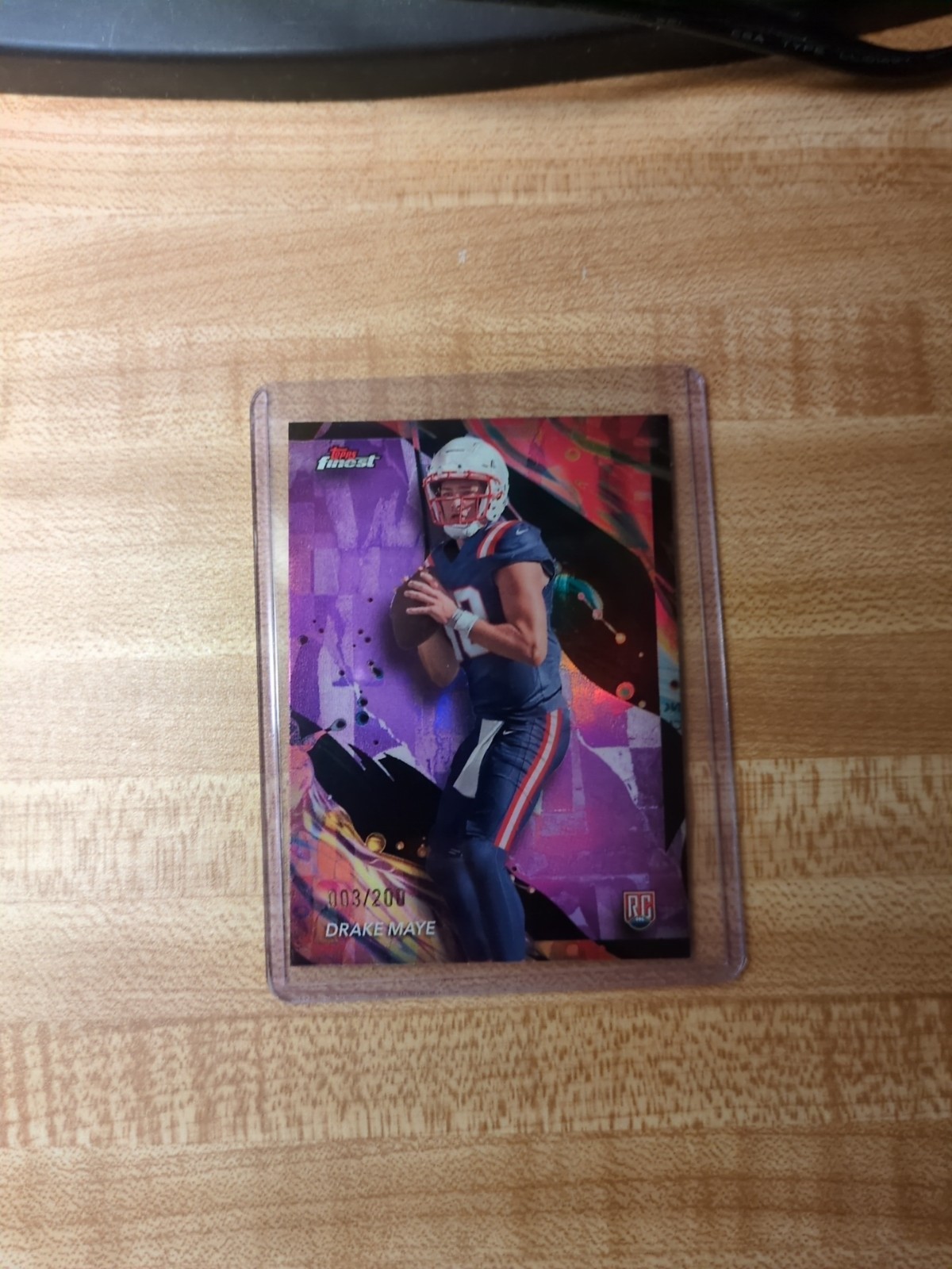 2024 Topps Finest - Uncommon Drake Maye #162 Purple Refractor 003/200 (RC)