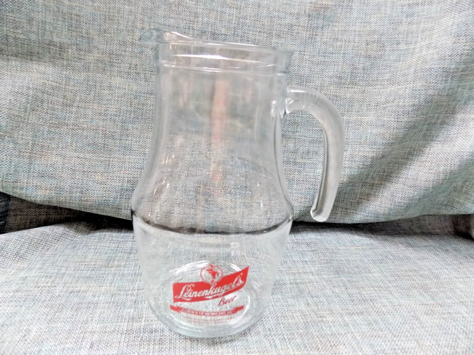 LEINENKUGEL's Beer GLASS Pitcher Chippewa Falls WI Brewing Co Retro Vtg Canada