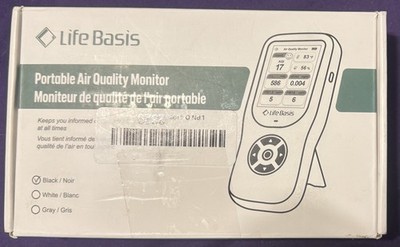 LifeBasis HAQ66 Air Quality Monitor CO2 PM2.5 TVOC AQI Portable Detector New OB