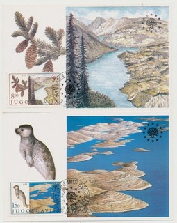 Jugoslawien 1982 Maxikarten Naturschutz Michel Nr. 1943 44