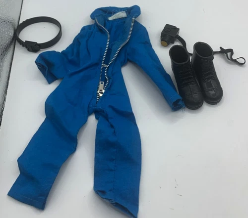 Vintage Hasbro GI Joe Adventure Team Copter Rescue Blue Jumpsuit Boots Clothes