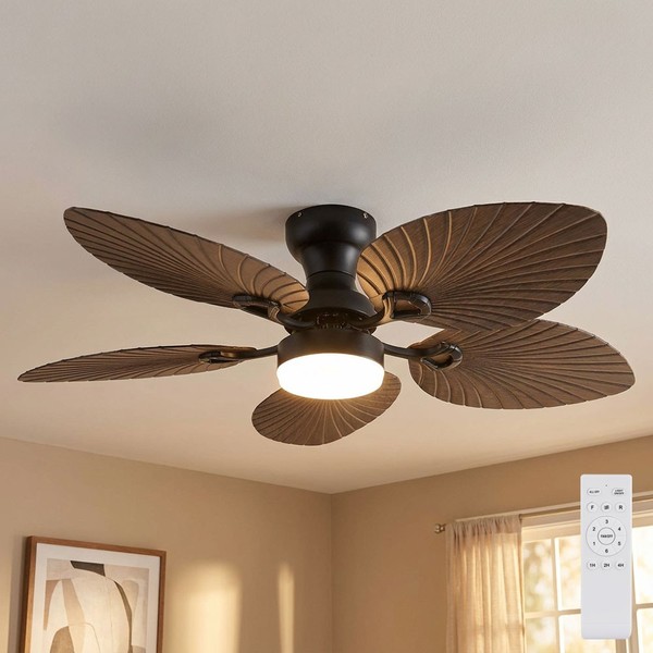 Deckenventilator Deckenlampe Led Dimmbar Fernbedienung Vor RüCklauf D 107 Cm-image